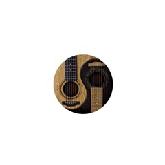 Old And Worn Acoustic Guitars Yin Yang 1  Mini Buttons by JeffBartels