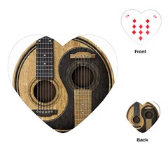 Old And Worn Acoustic Guitars Yin Yang Playing Cards (heart)  by JeffBartels