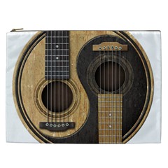 Old And Worn Acoustic Guitars Yin Yang Cosmetic Bag (xxl)  by JeffBartels