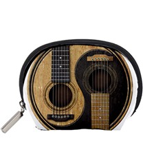 Old And Worn Acoustic Guitars Yin Yang Accessory Pouches (small)  by JeffBartels
