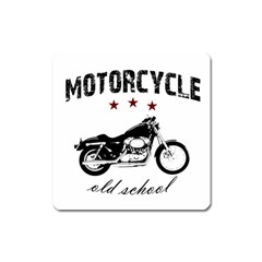 Motorcycle Old School Square Magnet by Valentinaart