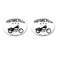 Motorcycle Old School Cufflinks (oval) by Valentinaart