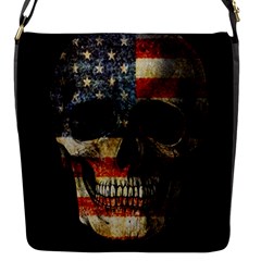 American Flag Skull Flap Messenger Bag (s) by Valentinaart