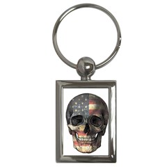 American Flag Skull Key Chains (rectangle)  by Valentinaart