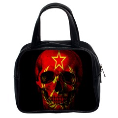 Russian Flag Skull Classic Handbags (2 Sides) by Valentinaart