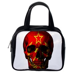 Russian Flag Skull Classic Handbags (one Side) by Valentinaart
