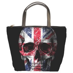 Uk Flag Skull Bucket Bags by Valentinaart