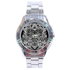 Tattoo Tribal Owl Stainless Steel Analogue Watch by Valentinaart