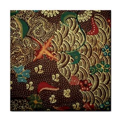Art Traditional Flower  Batik Pattern Tile Coasters