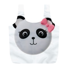 Pretty Cute Panda Full Print Recycle Bags (l)  by BangZart