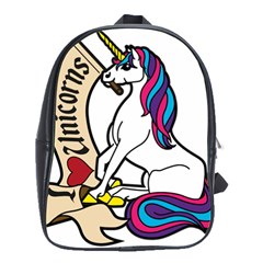 I Love Unicorn  School Bags(large)  by ninabolenart