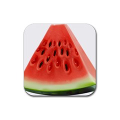 Piece Of Watermelon Rubber Coaster (square)  by BangZart