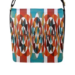 Colorful Geometric Abstract Flap Messenger Bag (l)  by linceazul