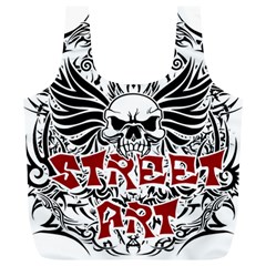 Tattoo Tribal Street Art Full Print Recycle Bags (l)  by Valentinaart