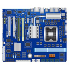 Classic Blue Computer Mainboard Double Sided Flano Blanket (small) 