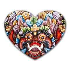 Wood Sculpture Bali Logo Heart Mousepads by BangZart