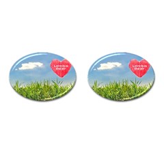 Love Concept Poster Cufflinks (oval) by dflcprints