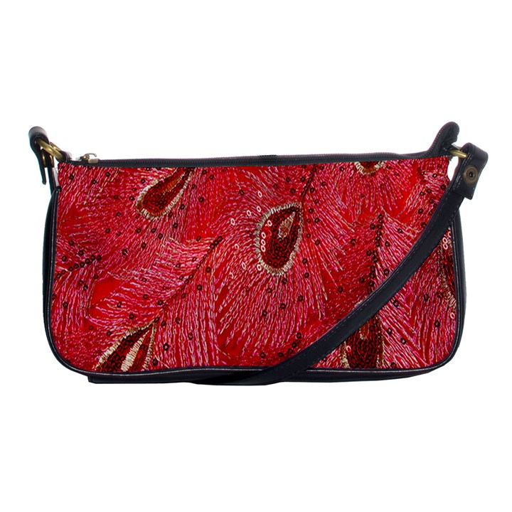 Red Peacock Floral Embroidered Long Qipao Traditional Chinese Cheongsam Mandarin Shoulder Clutch Bags