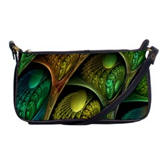 Psytrance Abstract Colored Pattern Feather Shoulder Clutch Bags