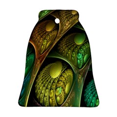 Psytrance Abstract Colored Pattern Feather Bell Ornament (two Sides)