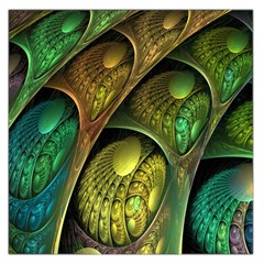 Psytrance Abstract Colored Pattern Feather Large Satin Scarf (square)