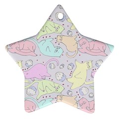 Cat Animal Pet Pattern Star Ornament (two Sides) by BangZart