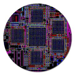 Cad Technology Circuit Board Layout Pattern Magnet 5  (round) by BangZart