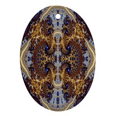 Baroque Fractal Pattern Oval Ornament (two Sides) by BangZart