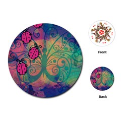 Background Colorful Bugs Playing Cards (round) 