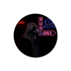 Night Walk Rubber Round Coaster (4 Pack)  by Valentinaart