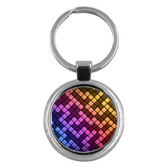 Abstract Small Block Pattern Key Chains (round)  by BangZart