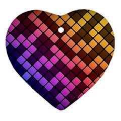 Abstract Small Block Pattern Heart Ornament (two Sides) by BangZart