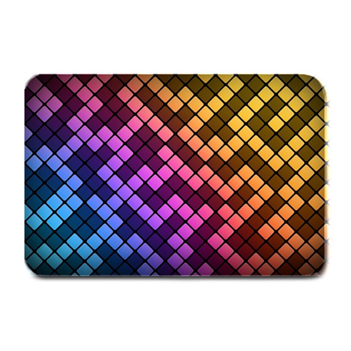 Abstract Small Block Pattern Plate Mats