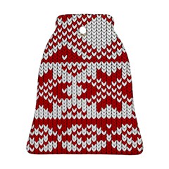 Crimson Knitting Pattern Background Vector Bell Ornament (two Sides) by BangZart