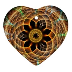 Mixed Chaos Flower Colorful Fractal Heart Ornament (two Sides) by BangZart