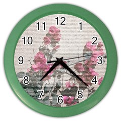 Shabby Chic Style Floral Photo Color Wall Clocks by dflcprints