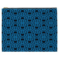 Triangle Knot Blue And Black Fabric Cosmetic Bag (xxxl)  by BangZart