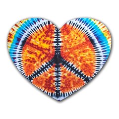 Tie Dye Peace Sign Heart Mousepads by BangZart
