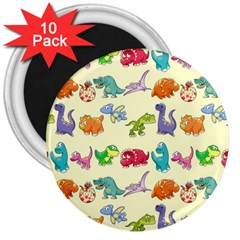 Group Of Funny Dinosaurs Graphic 3  Magnets (10 Pack)  by BangZart