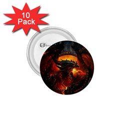 Dragon Legend Art Fire Digital Fantasy 1 75  Buttons (10 Pack) by BangZart