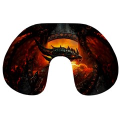 Dragon Legend Art Fire Digital Fantasy Travel Neck Pillows by BangZart