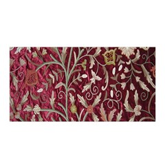 Crewel Fabric Tree Of Life Maroon Satin Wrap by BangZart