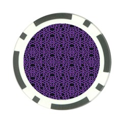 Triangle Knot Purple And Black Fabric Poker Chip Card Guard (10 Pack) by BangZart