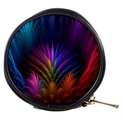 Colored Rays Symmetry Feather Art Mini Makeup Bags by BangZart