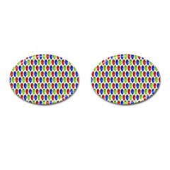Colorful Shiny Eat Edible Food Cufflinks (oval) by Nexatart
