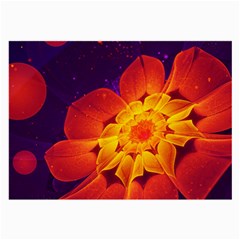 Royal Blue, Red, And Yellow Fractal Gerbera Daisy Large Glasses Cloth (2-side) by jayaprime