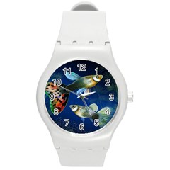 Marine Fishes Round Plastic Sport Watch (m) by BangZart
