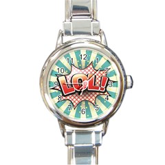 Lol Comic Speech Bubble  Vector Illustration Round Italian Charm Watch by BangZart