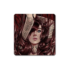 Beautiful Women Fantasy Art Square Magnet by BangZart