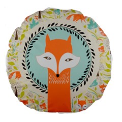 Foxy Fox Canvas Art Print Traditional Large 18  Premium Flano Round Cushions by BangZart